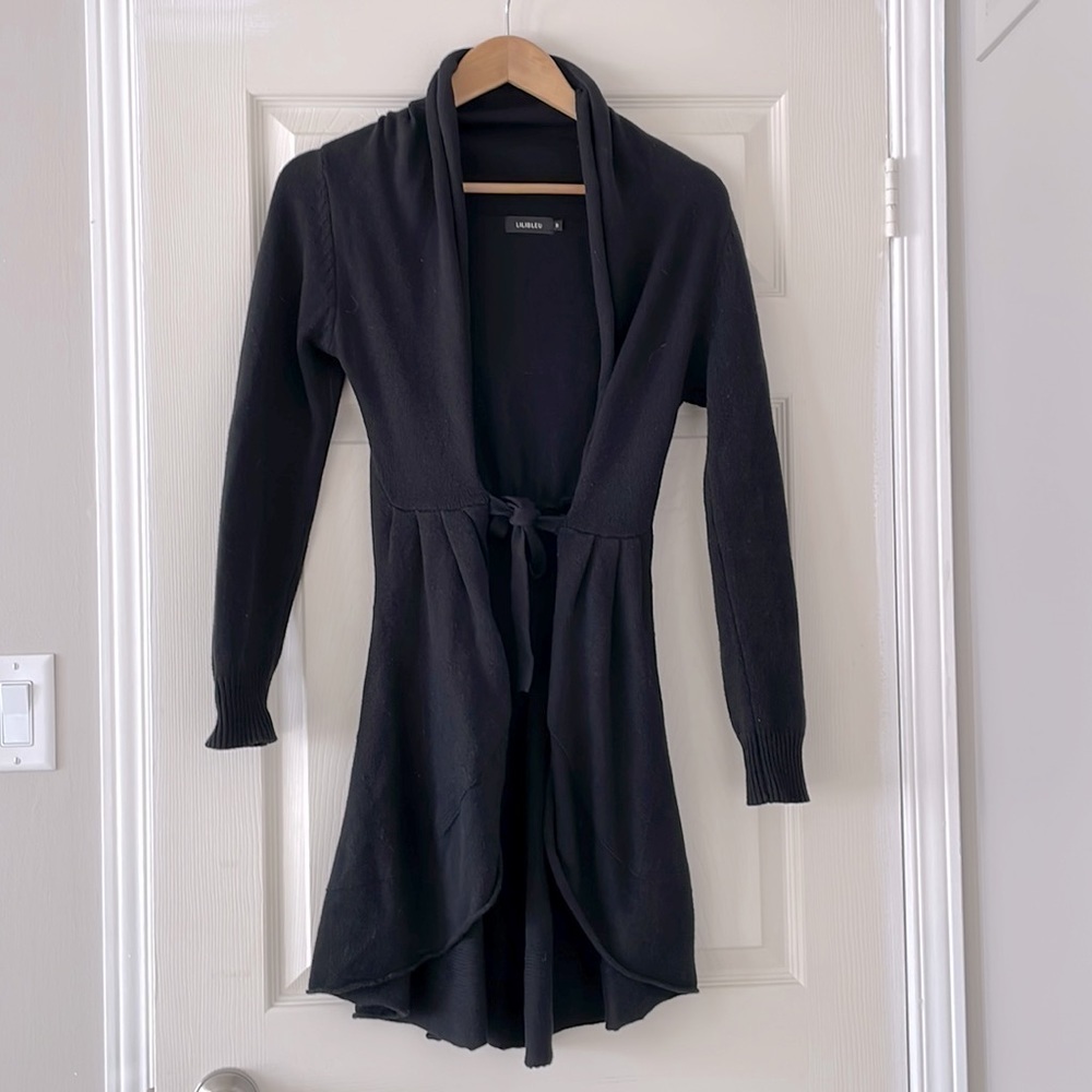 Lilibleu Black Tie Waist Sweater Size Small